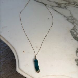 Goldish Elegant Green Pendant Necklace